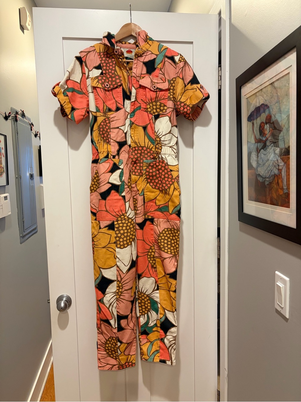 Farm Rio Sunflower Jumpsuit | 100% Cotton, Size S
